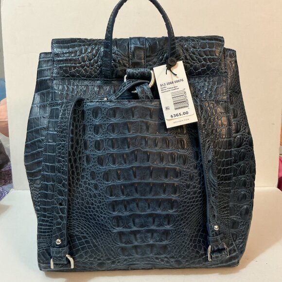 BRAHMIN Sadie Backpack Navy Tidewater Blue Leather NEW main image 6